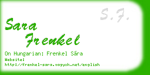 sara frenkel business card